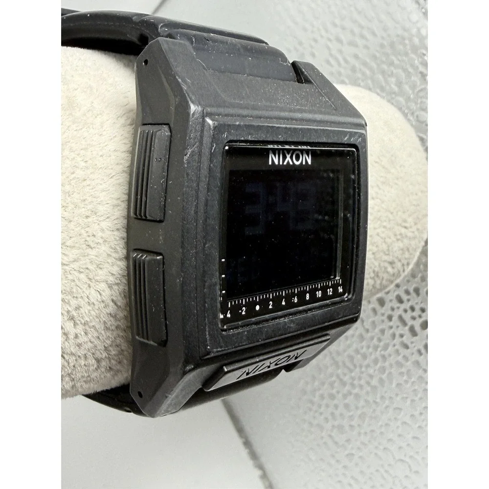 Nixon Base Tide Pro New Battery Digital Watch Black Surf Tactical Mens 42MM 8.5
